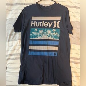 Hurley logo navy T Shirt tee medium